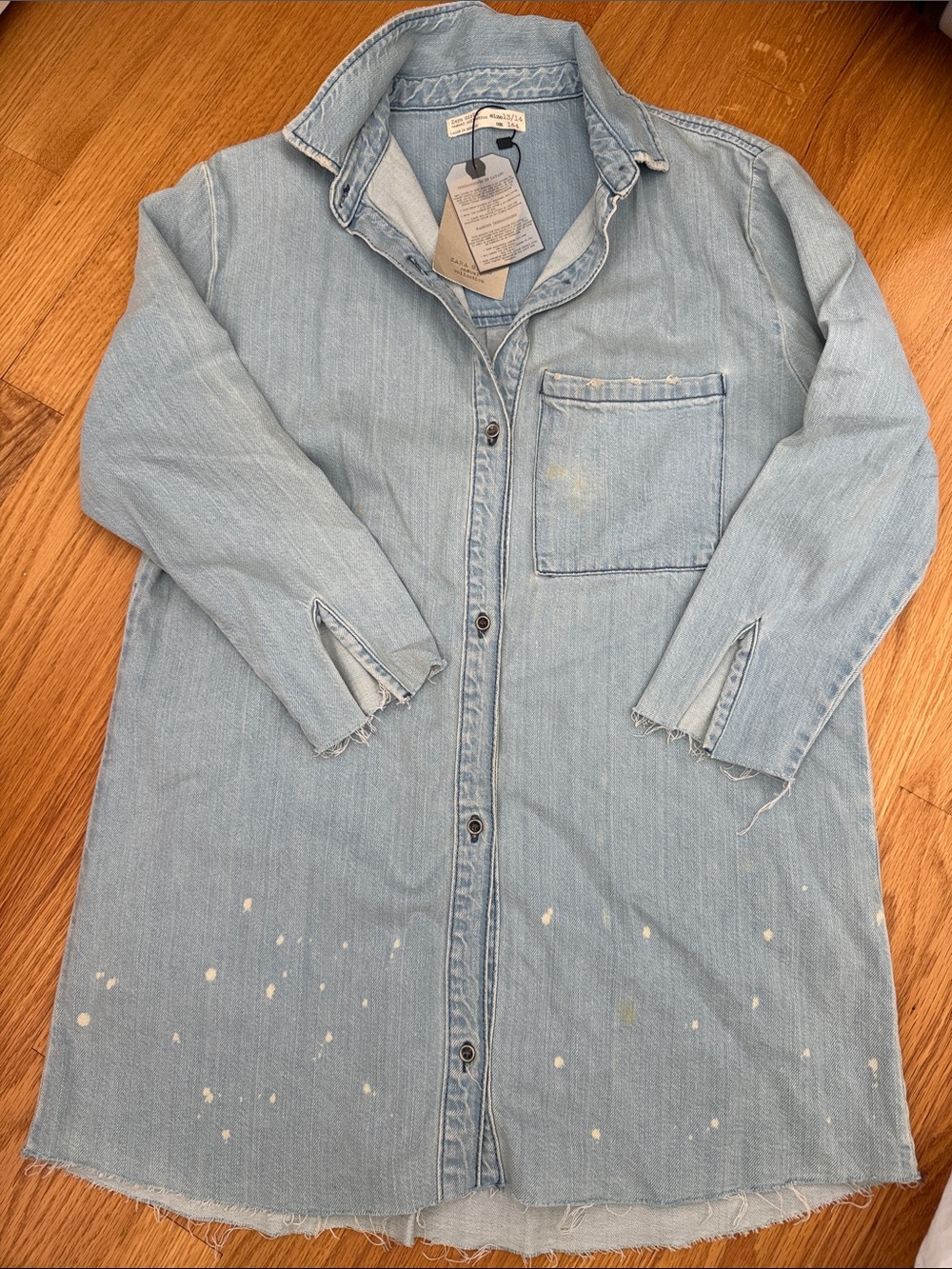 Zara Light Blue Denim Shirt Dress